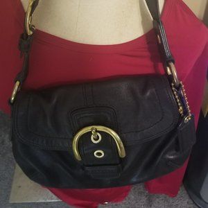Coach Black Leather Soho Shoulder Bag GREAT Condition!!! With COA